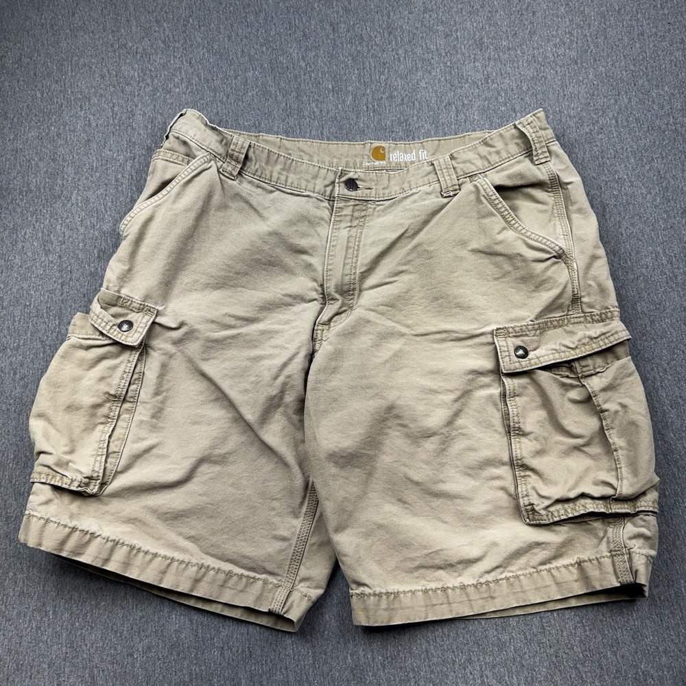Carhartt‎ 100277 253 Cargo Shorts Mens Beige Tan Workwear Sz 40 Relaxed Fit